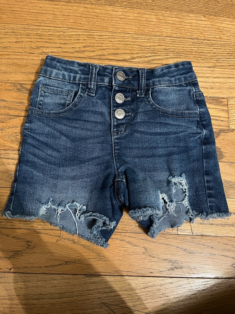 Justice Girls Blue Denim Shorts with Embroidered Waist